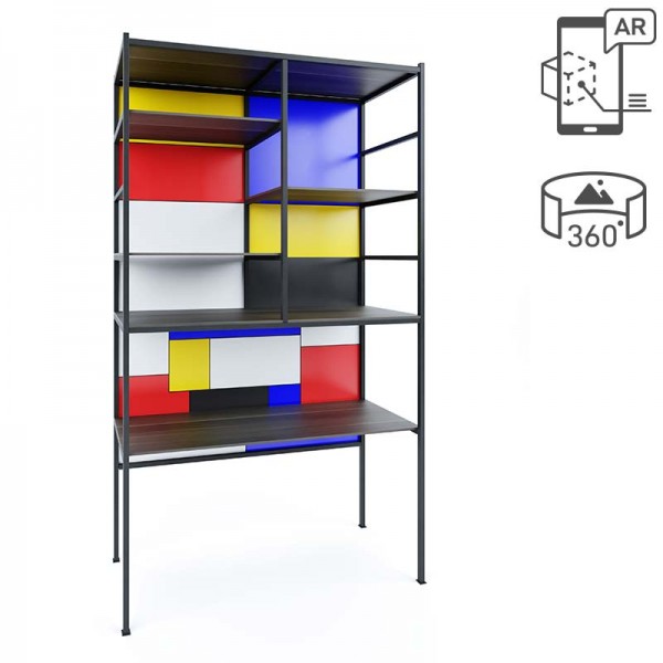 Mondrian Raumteiler Bücherregal